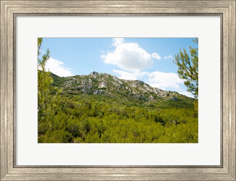 Framed Low angle view of mountains, Alpilles, D25, Eyguieres, Bouches-Du-Rhone, Provence-Alpes-Cote d&#39;Azur, France Print