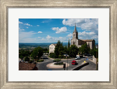 Framed High angle view of a church, Bonnieux, Vaucluse, Provence-Alpes-Cote d&#39;Azur, France Print