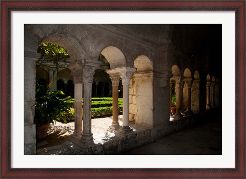 Framed Cloister of ancient Monastere Saint-Paul-De-Mausole, St.-Remy-De-Provence, Bouches-Du-Rhone, Provence-Alpes-Cote d&#39;Azur, France Print