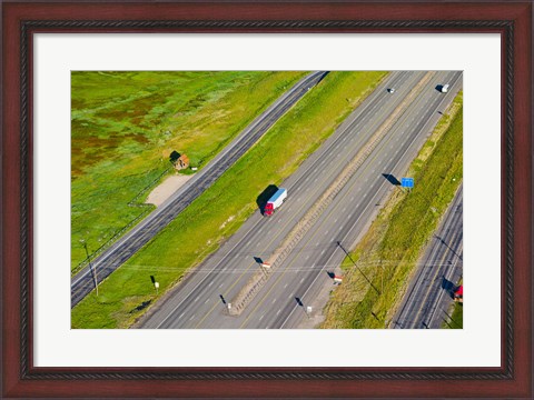 Framed Traffic on highway, Interstate 80, Park City, Utah, USA Print
