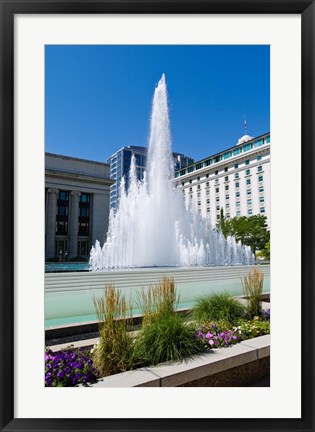 Framed Fountain at the Temple Square, Salt Lake City, Utah, USA Print