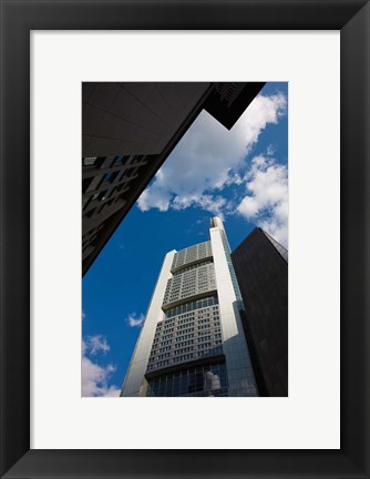 Framed Commerzbank Tower, Frankfurt, Hesse, Germany Print