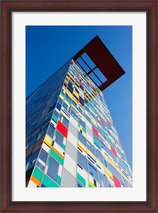 Framed Facade of a Coroful building, Medienhafen, Dusseldorf, North Rhine Westphalia, Germany Print