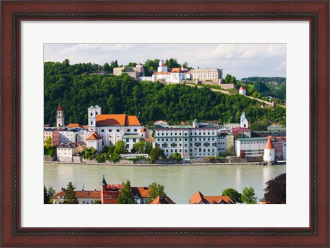 Framed Town at the waterfront, Inn River, Passau, Bavaria, Germany Print