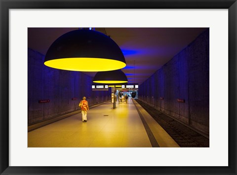 Framed Interiors of an underground station, Westfriedhof, Munich U-Bahn, Munich, Bavaria, Germany Print