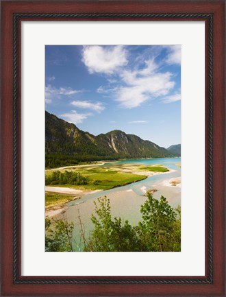 Framed River in a valley, Isar River, Sylvenstein Lake Area, Bavaria, Germany Print
