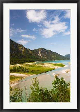 Framed River in a valley, Isar River, Sylvenstein Lake Area, Bavaria, Germany Print