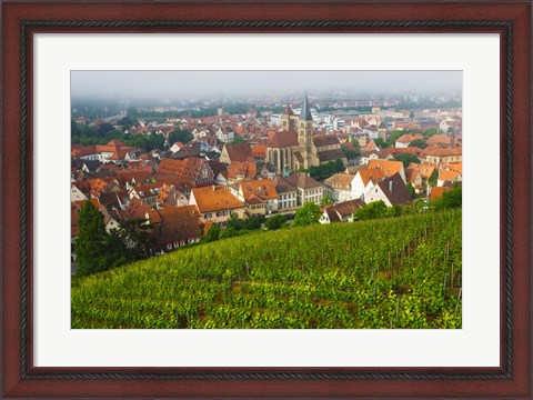 Framed City viewed from vineyard, Esslingen-Am-Neckar, Baden-Wurttemberg, Germany Print