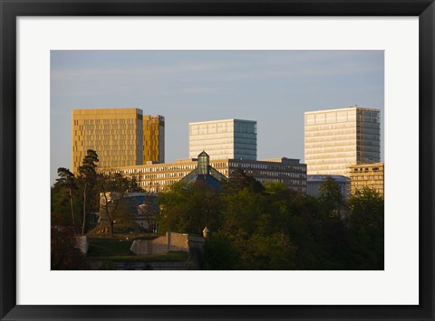 Framed Buildings in a city, Kirchberg Plateau, Luxembourg City, Luxembourg Print