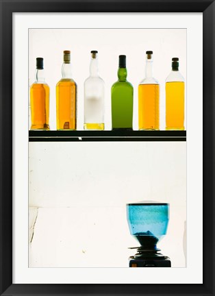 Framed Bottles displayed at the Bookworm Cafe, Sanlitun, Chaoyang District, Beijing, China Print
