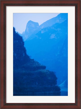 Framed River with Mountains at Dawn, Yangtze River, Yichang, Hubei Province, China Print
