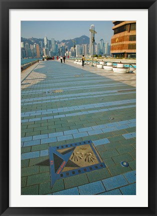 Framed Plaque and Handprints of Jackie Chan, Avenue Of The Stars, Victoria Harbour, Kowloon, Hong Kong, China Print