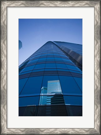 Framed Reflection of buildings on a stock exchange building, Exchange Square, Central District, Hong Kong Island, Hong Kong Print