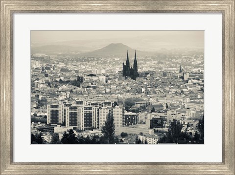 Framed Cityscape with Cathedrale Notre-Dame-de-l&#39;Assomption in the background, Clermont-Ferrand, Auvergne, Puy-de-Dome, France Print