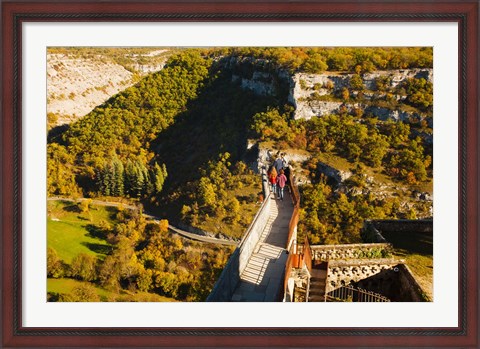 Framed Overview of chateau ramparts, Rocamadour, Lot, Midi-Pyrenees, France Print
