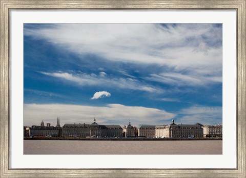 Framed Place de la Bourse along the Garonne River, Bordeaux, Gironde, Aquitaine, France Print