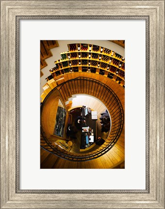 Framed Overview of the L&#39;Intendant wine shop staircase, Bordeaux, Gironde, Aquitaine, France Print
