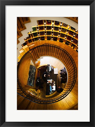 Framed Overview of the L&#39;Intendant wine shop staircase, Bordeaux, Gironde, Aquitaine, France Print