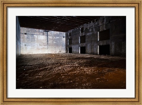 Framed Interiors of World War Two-era Nazi submarine base now an art gallery, Bordeaux, Gironde, Aquitaine, France Print