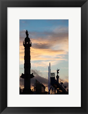 Framed Esplanade des Quinconces and carnival at sunset, Bordeaux, Gironde, Aquitaine, France Print