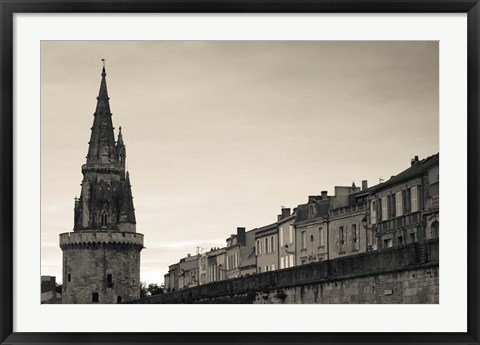 Framed High section view of a tower, Tour de la Lanterne, La Rochelle, Charente-Maritime, Poitou-Charentes, France Print