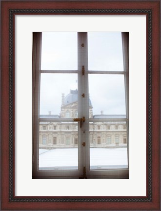 Framed Louvre museum viewed through a window, Paris, Ile-de-France, France Print