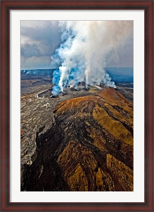 Framed Steaming Volcano, Kilauea, Kauai, Hawaii Print