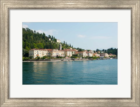 Framed Buildings in a Town at the Waterfront, Bellagio, Lake Como, Lombardy, Italy Print