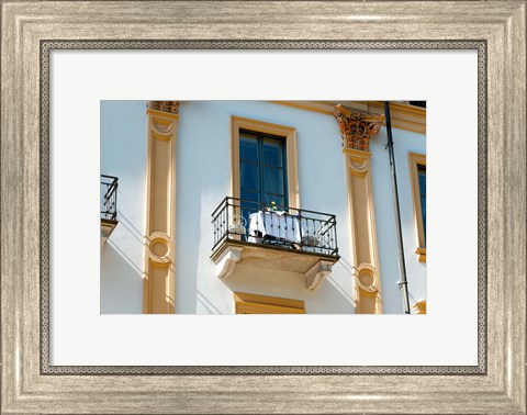 Framed Table for two on balcony of room at Villa D&#39;Este hotel, Cernobbio, Como, Lombardy, Italy Print