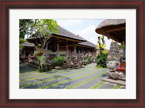 Framed Inner grounds of the 1950&#39;s Pura Taman Saraswati temple, Ubud, Bali, Indonesia Print