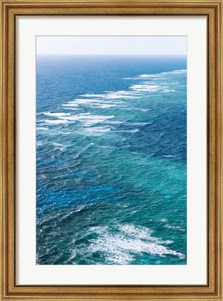 Framed Waves Breaking on Great Barrier Reef, Queensland, Australia Print
