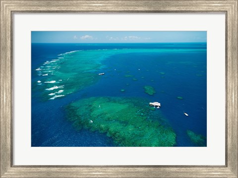Framed Aerial View of Great Barrier Reef, Queensland, Australia Print