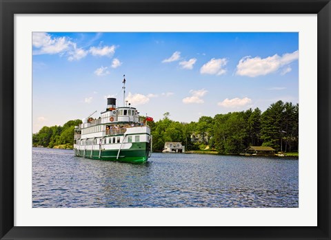Framed Wenonah II steamship in a lake, Lake Muskoka, Gravenhurst Bay, Ontario, Canada Print