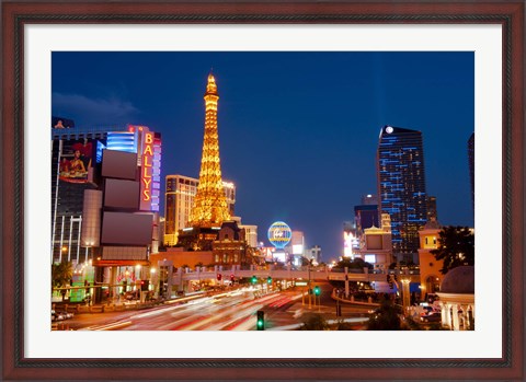 Framed Casinos along the Las Vegas Boulevard at night, Las Vegas, Nevada, USA 2013 Print