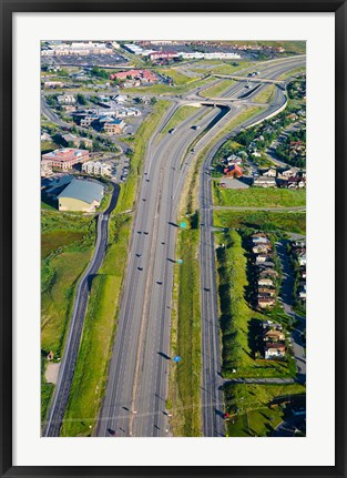 Framed Aerial view of a highway passing through a town, Interstate 80, Park City, Utah, USA Print