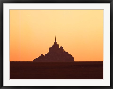 Framed Mont Saint-Michel at sunset, Manche, Basse-Normandy, France Print