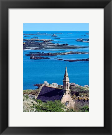 Framed La Trinite Chapel at Ile-De-Brehat archipelago, Cotes-d&#39;Armor, Brittany, France Print