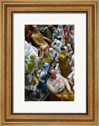 Framed Antique store display of Chairman Mao&#39;s communist era souvenir statues, Hollywood Road, Central District, Hong Kong Print