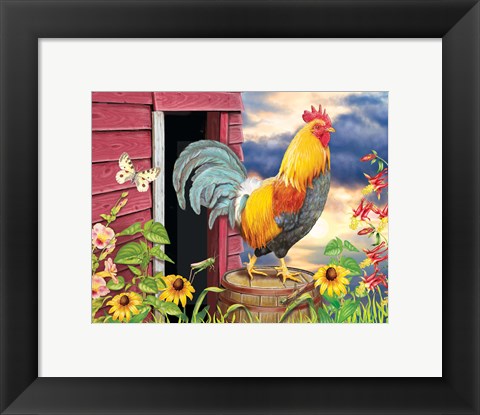 Framed Barnyard Morning Print