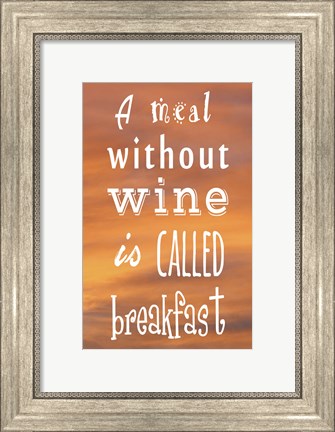 Framed Meal Without Wine - Orange Print