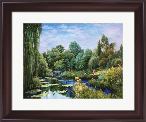 Framed Monet Garden I Print
