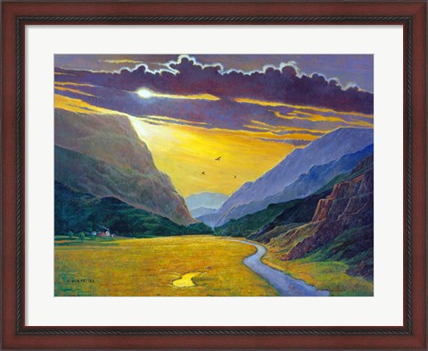 Framed Sunset In Wales Print