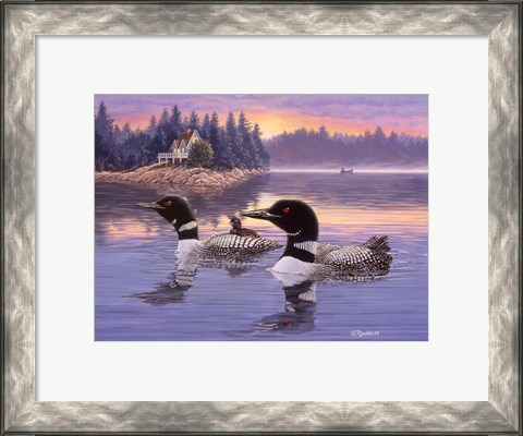 Framed Loon Lake Print