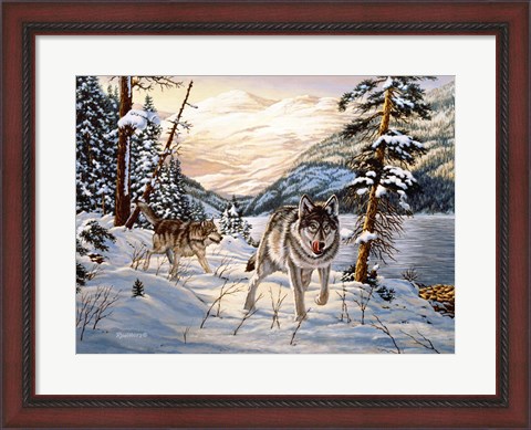 Framed Winter Hunt Print