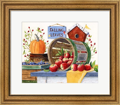 Framed Apples Grapes &amp; Pumpkins Print