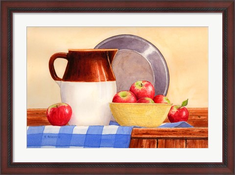 Framed Apples In Yellow Bowl Print