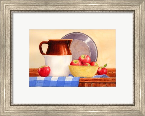 Framed Apples In Yellow Bowl Print