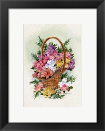 Framed Basket Of Phlox Print