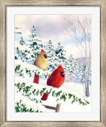 Framed Cedar Farms Cardinals I Print