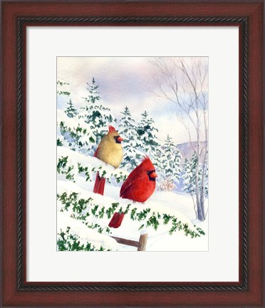 Framed Cedar Farms Cardinals I Print